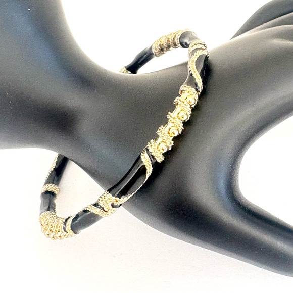 Jewelry - Black Gold Scroll Design Bracelet Bangle